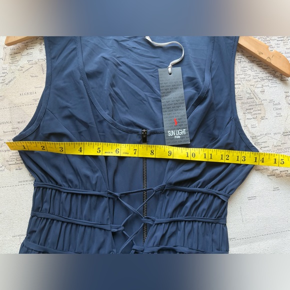 🆕Sun Light Paris Tank Tunic Size 1 (XS) NWT 249$ Blue - Picture 7 of 10